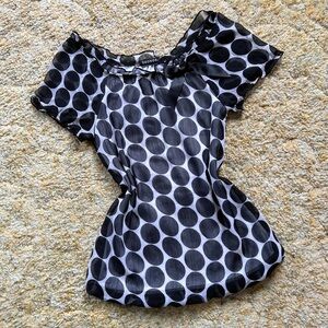 Black & White Polka Dot Babydoll Top